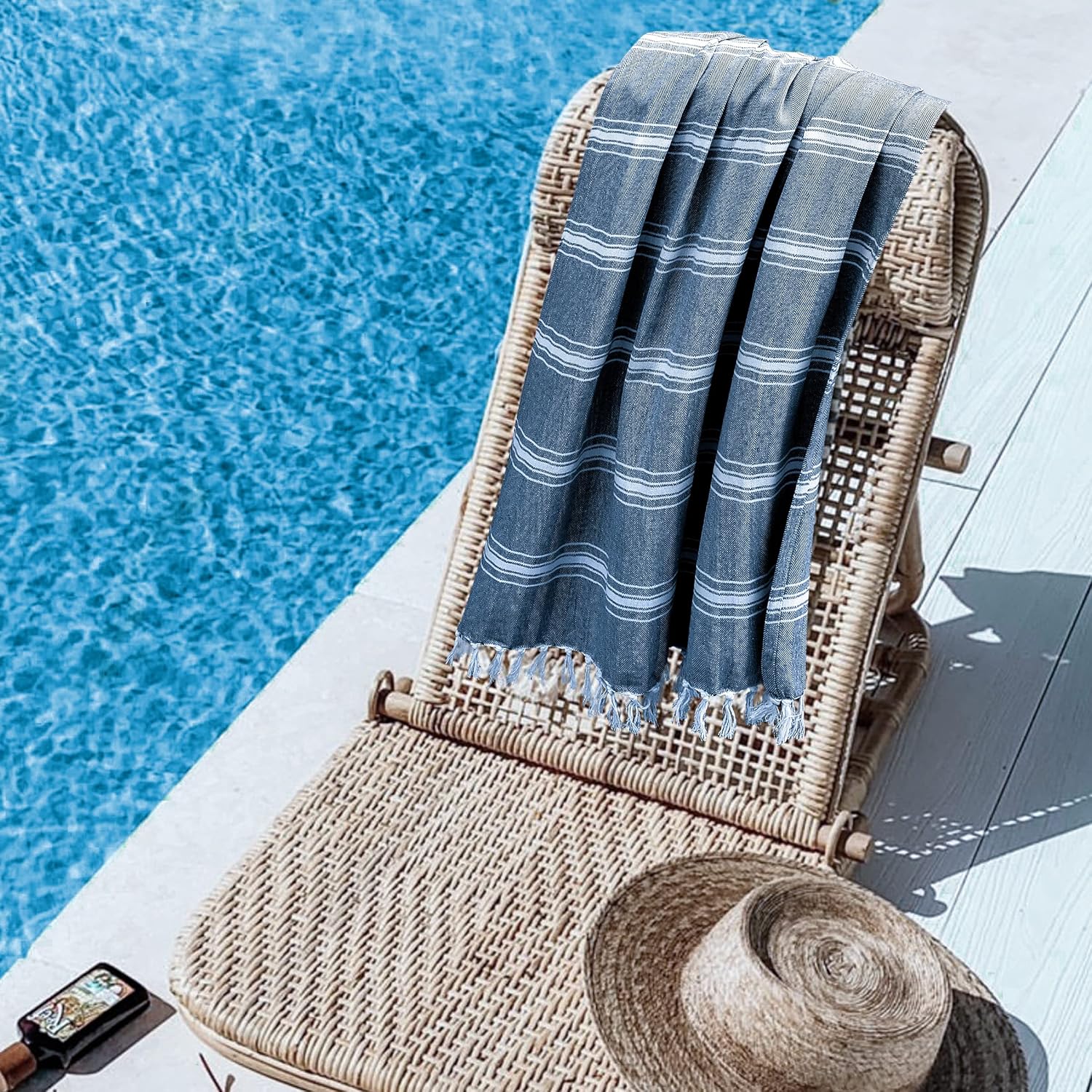 Nautical Stripe Cotton Beach Towels 4-Piece Set