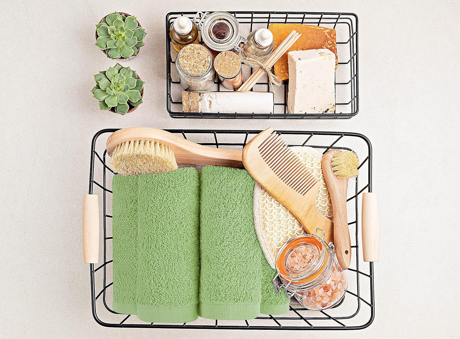 Utopia Towels 12 Pack Flannel Washcloths 100 Cotton Sage Green