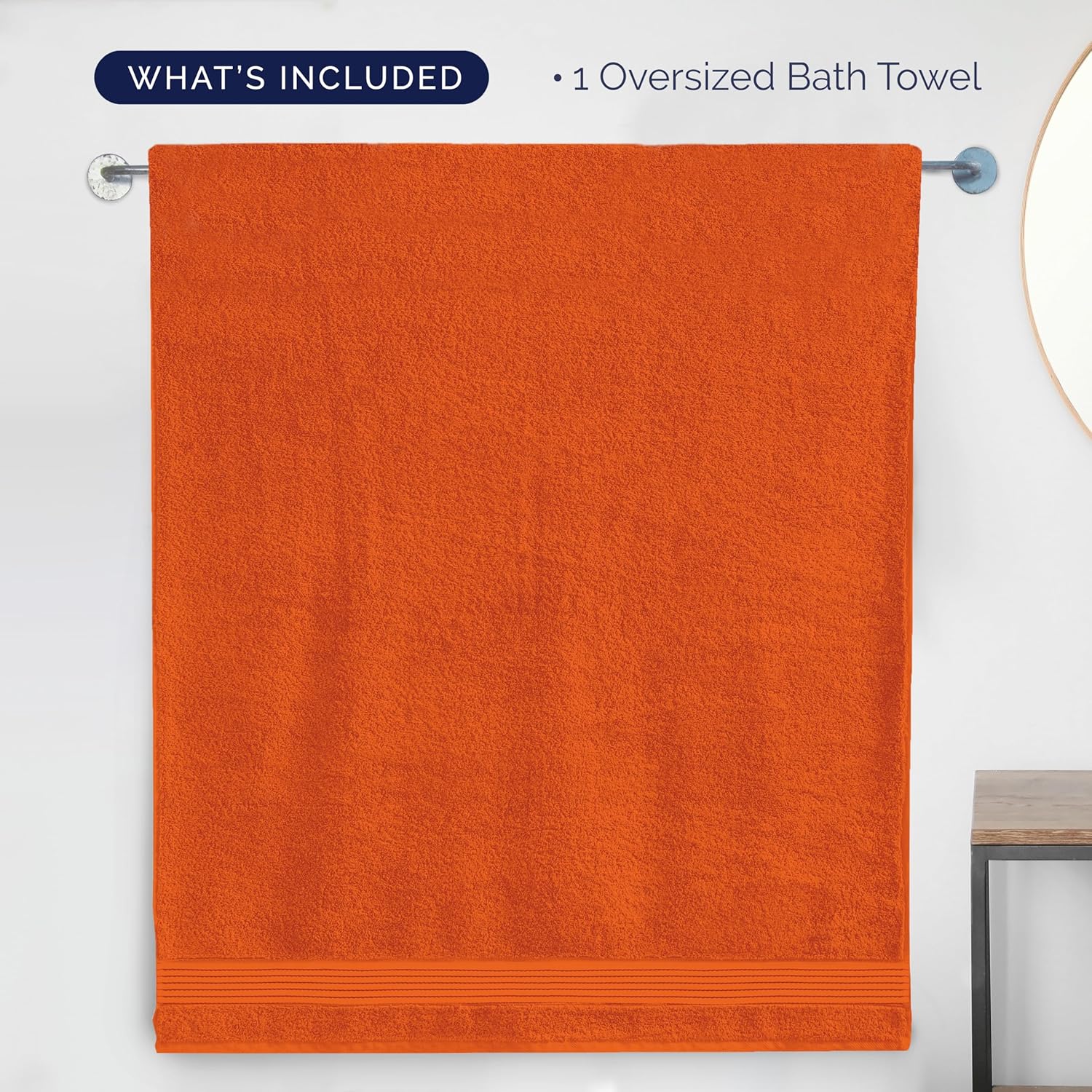 ElegantComfort Premium 40x80 Turkish Cotton Bath Sheet - Orange