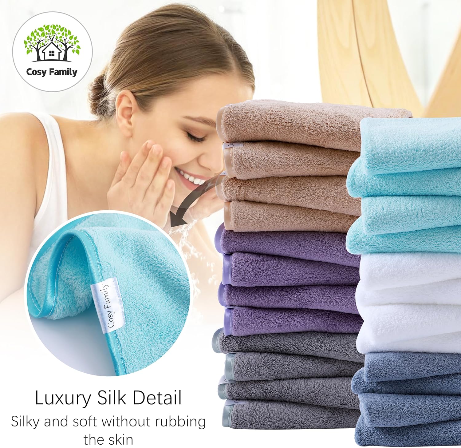 Luxurious Microfiber Coral Velvet Washcloths Set