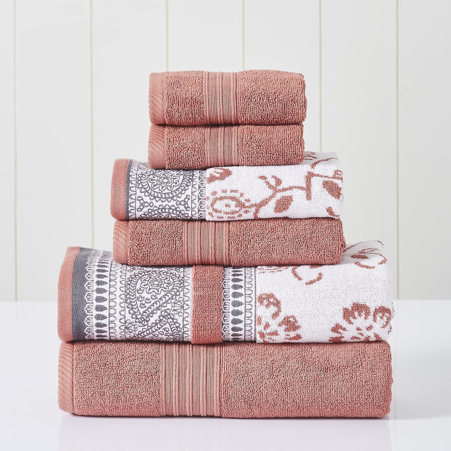 Modern Threads 6-Piece Cotton Towel Set - Luxurious Bath Kitchen Essentials