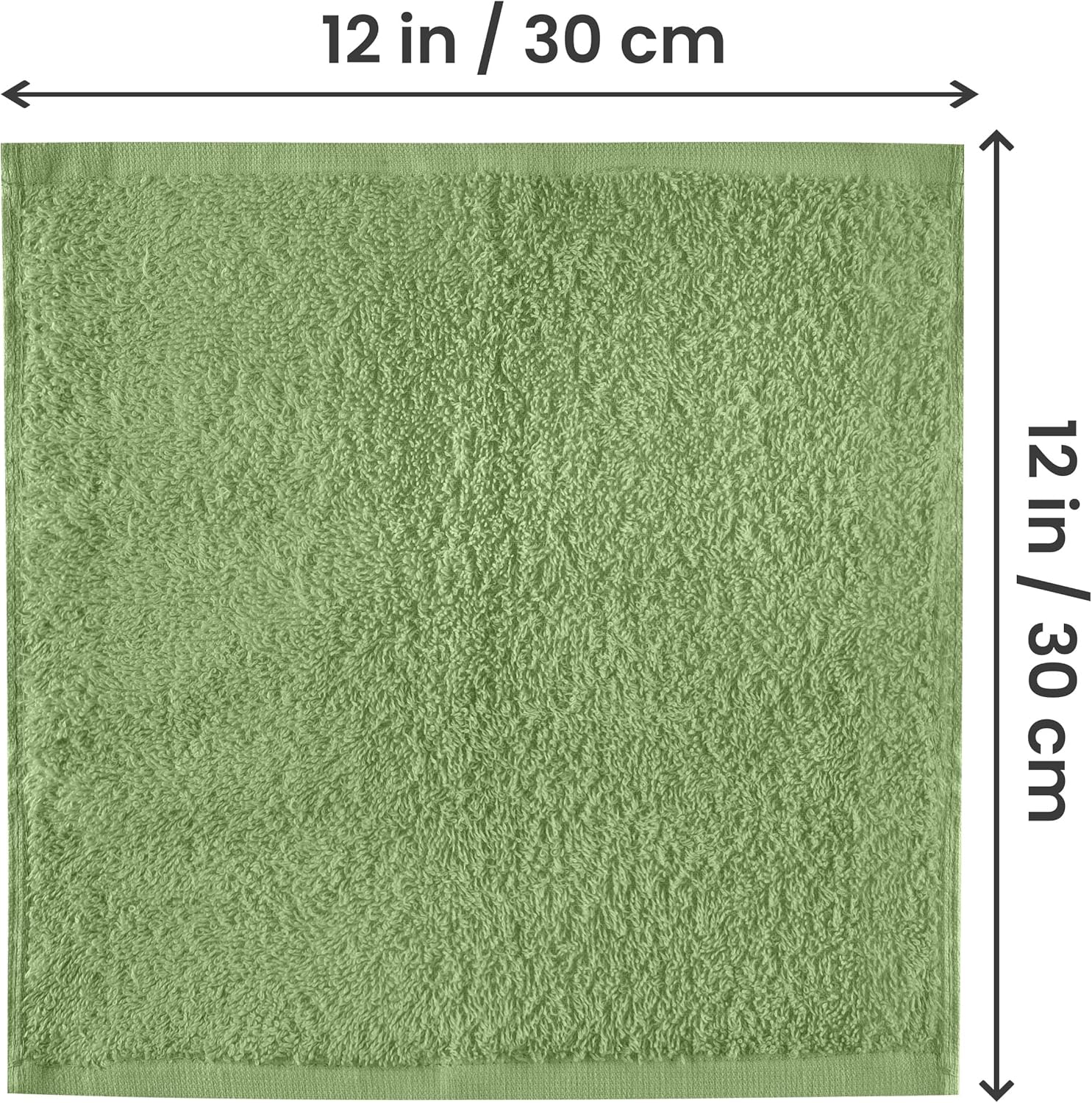 Utopia Towels 12 Pack Flannel Washcloths 100 Cotton Sage Green