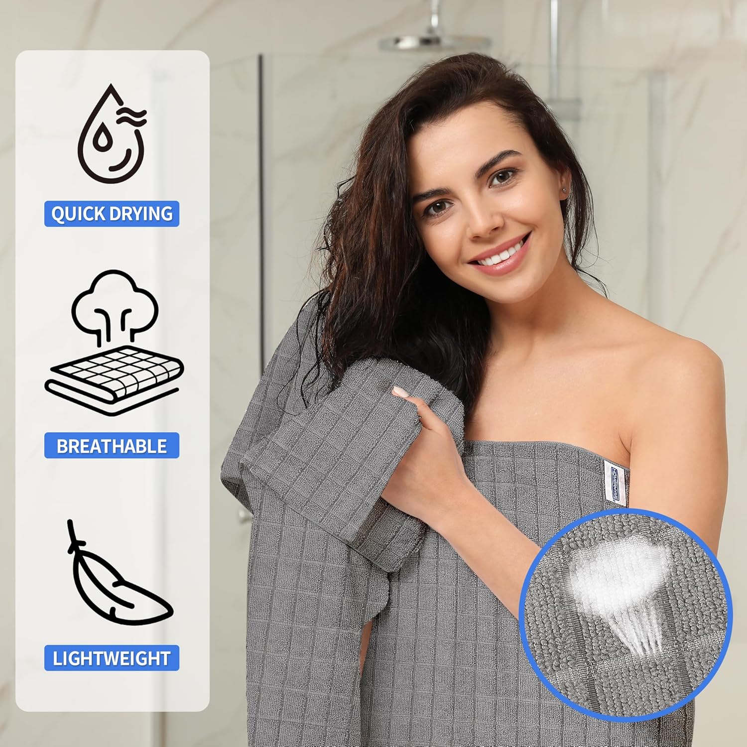 HOMERHYME Microfiber Bath Towels 2 Pack