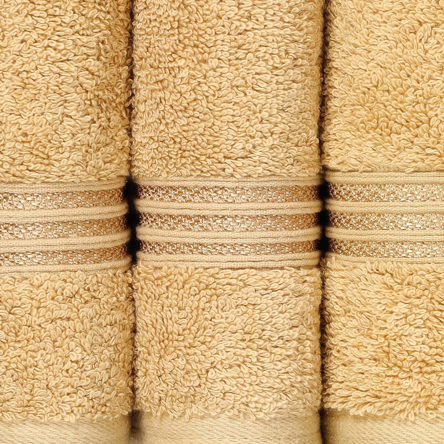 Superior Luxury Cotton Bath Towels 6-Piece Set Gold