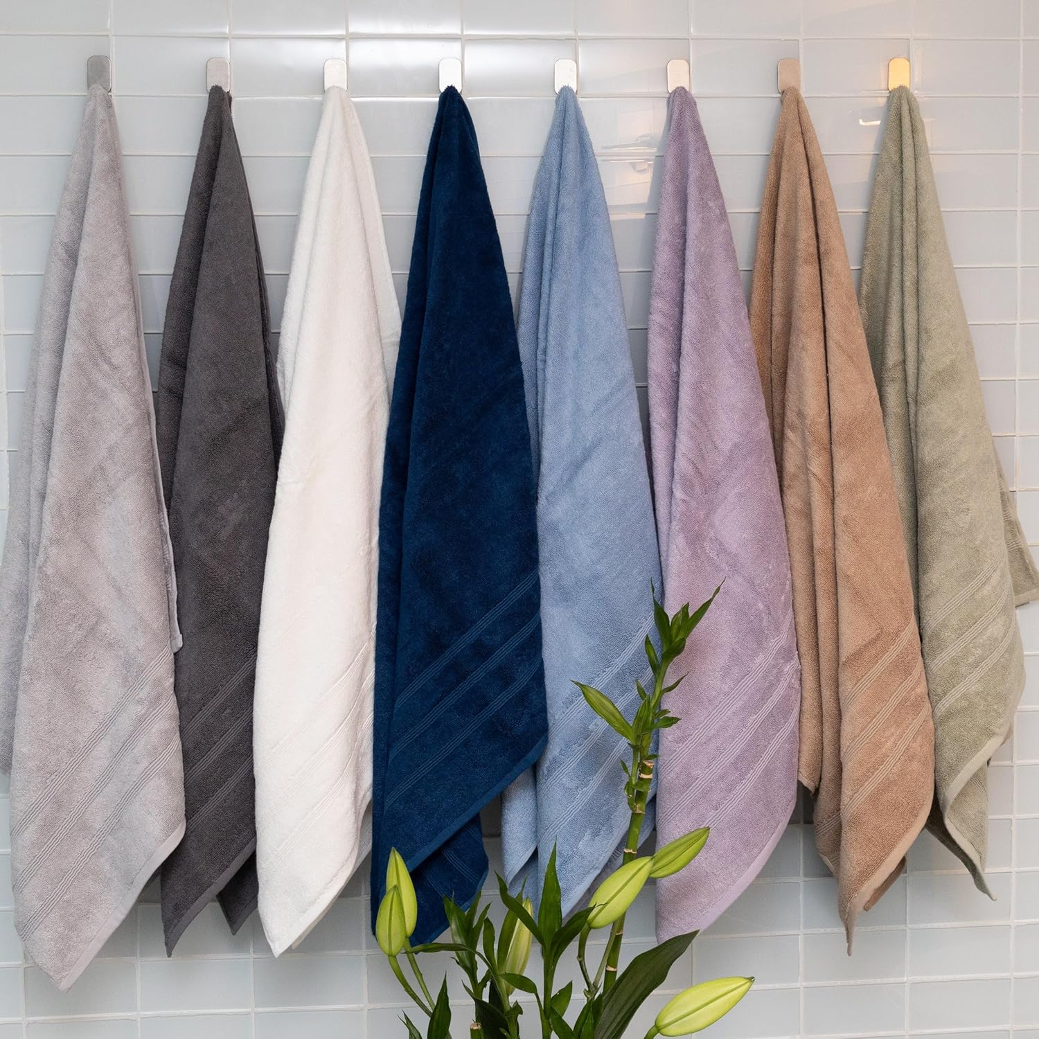 Luxury bath towels combining bamboo and Turkish cotton