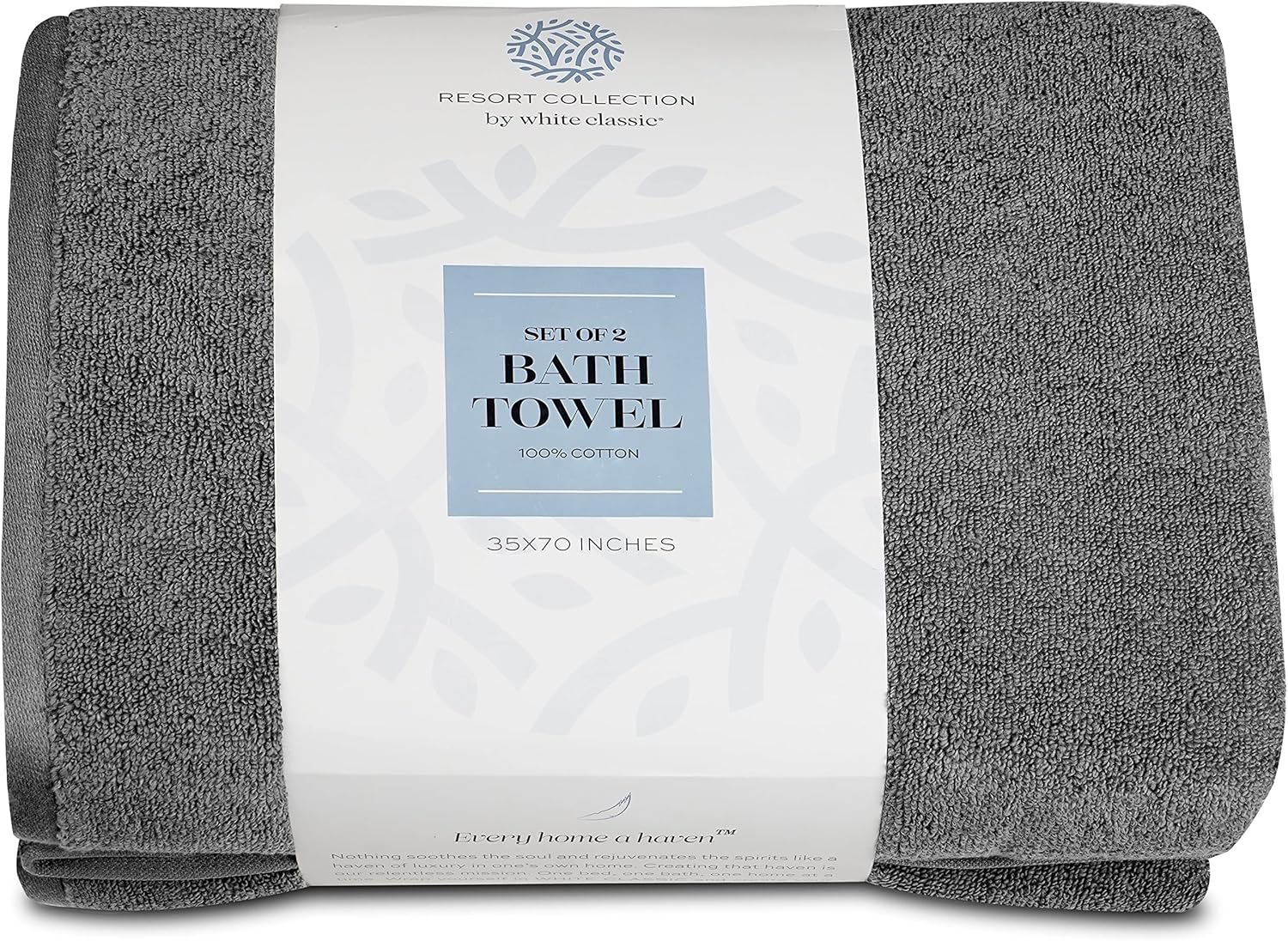 Luxury Oversized Bath Towels 35x70 Smoke Grey