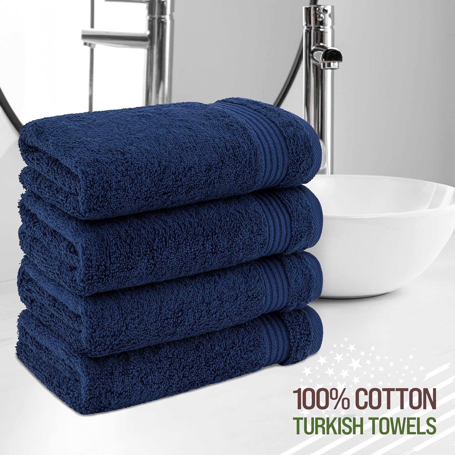 Premium 100 Cotton Turkish Hand Towels Set Soft Durable for Bathroom Use