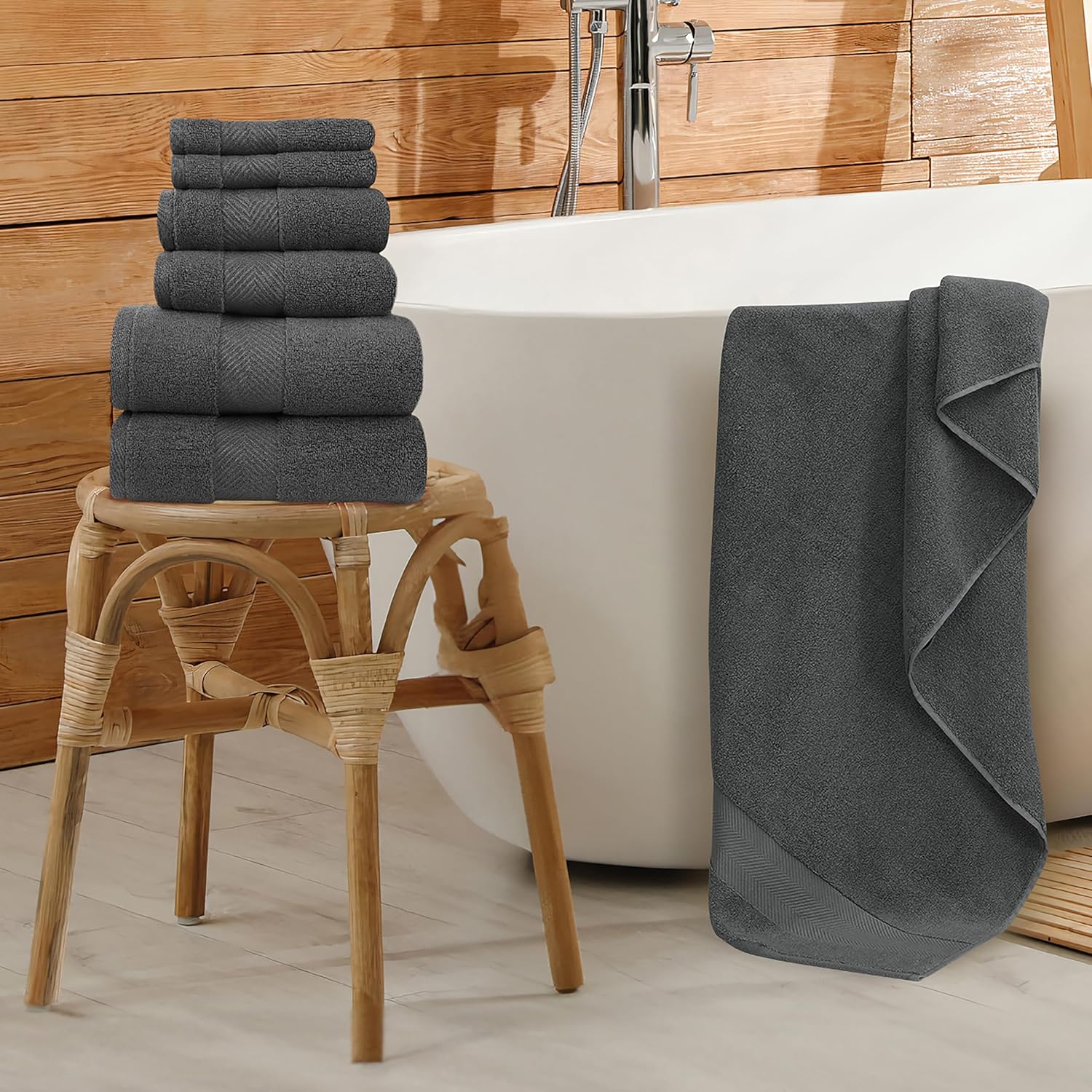 Luxury Bamboo Viscose Bath Towels - 6 Piece Set