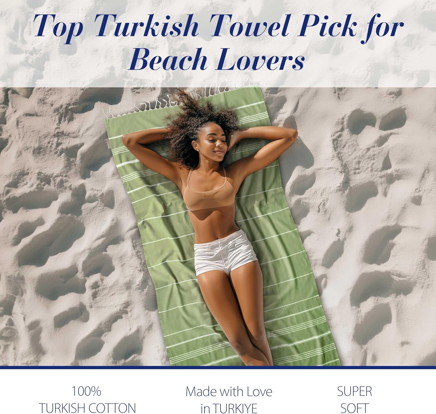 Cacala Trifecta Balance Lightweight Turkish Cotton Beach Towel