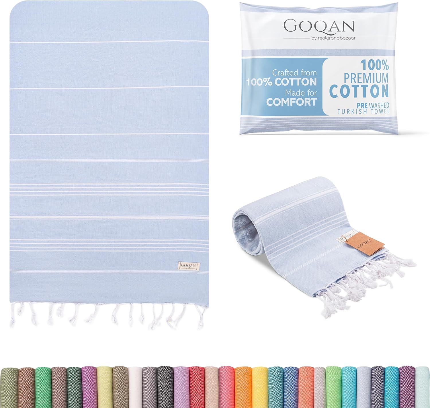 Experience Luxury Comfort with GOQAN Turkish Beach Towel