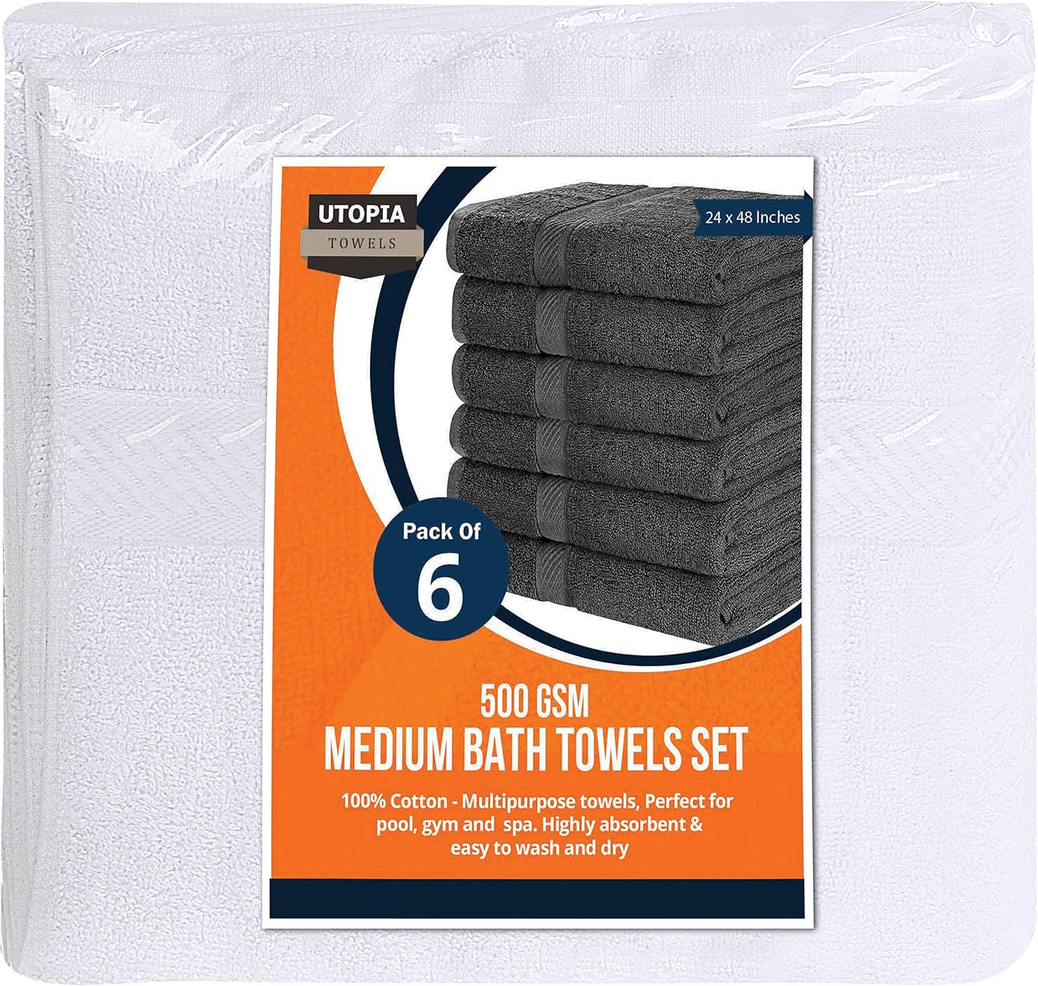 Utopia 6-Piece Bath Towel Set - 24x48 inches