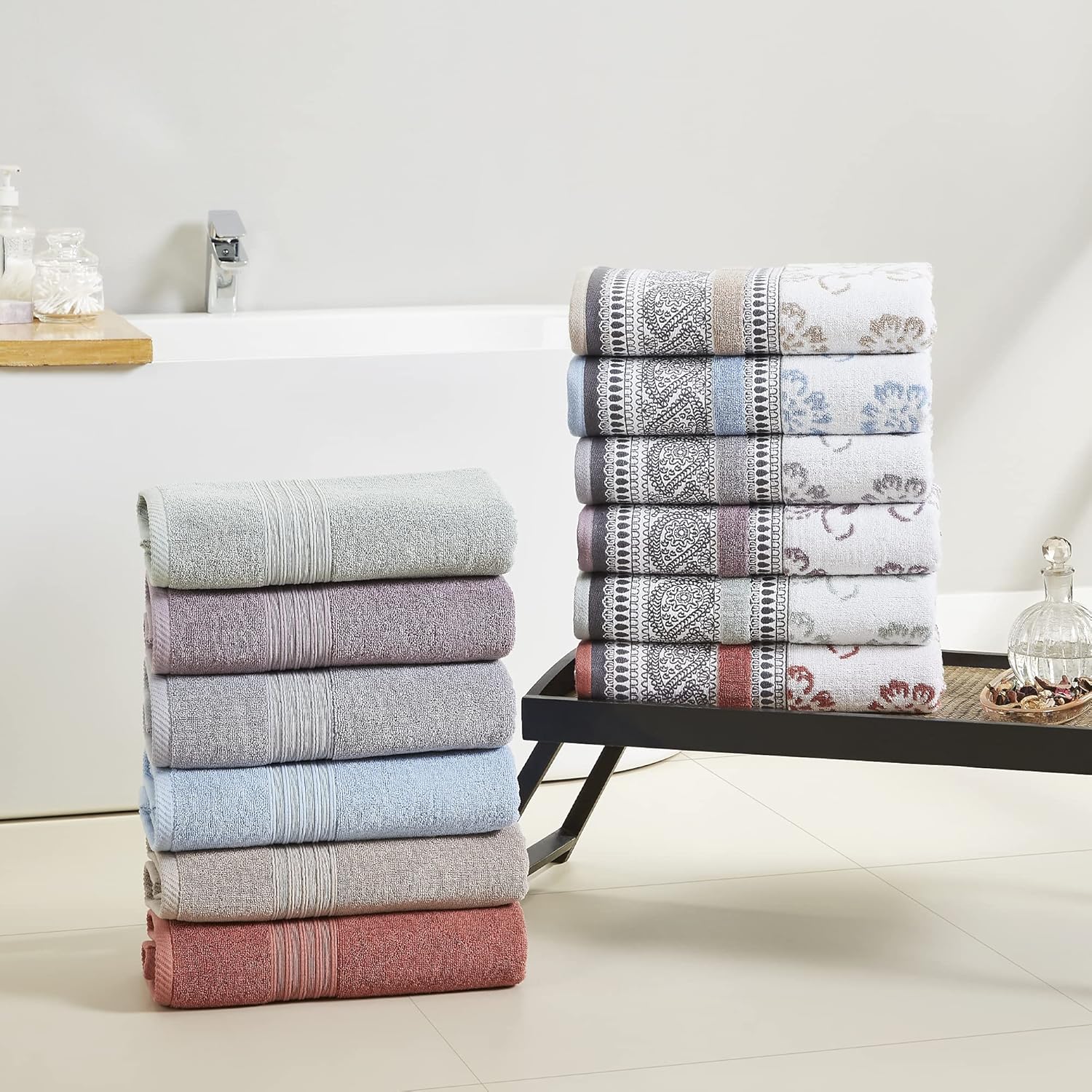 Modern Threads 6-Piece Cotton Towel Set - Luxurious Bath Kitchen Essentials