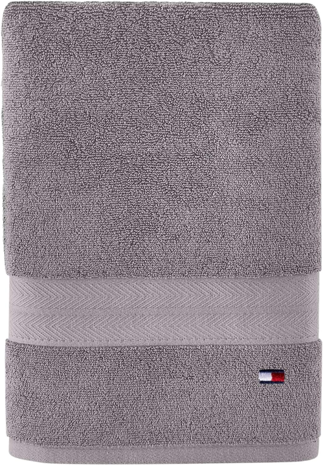 Tommy Hilfiger Modern American Steel Grey Bath Towel 30x54 100 Cotton