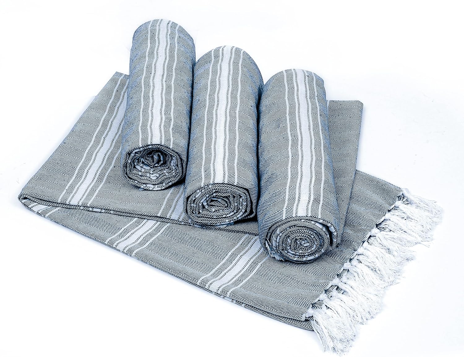 Nautical Stripe Cotton Beach Towels 4-Piece Set