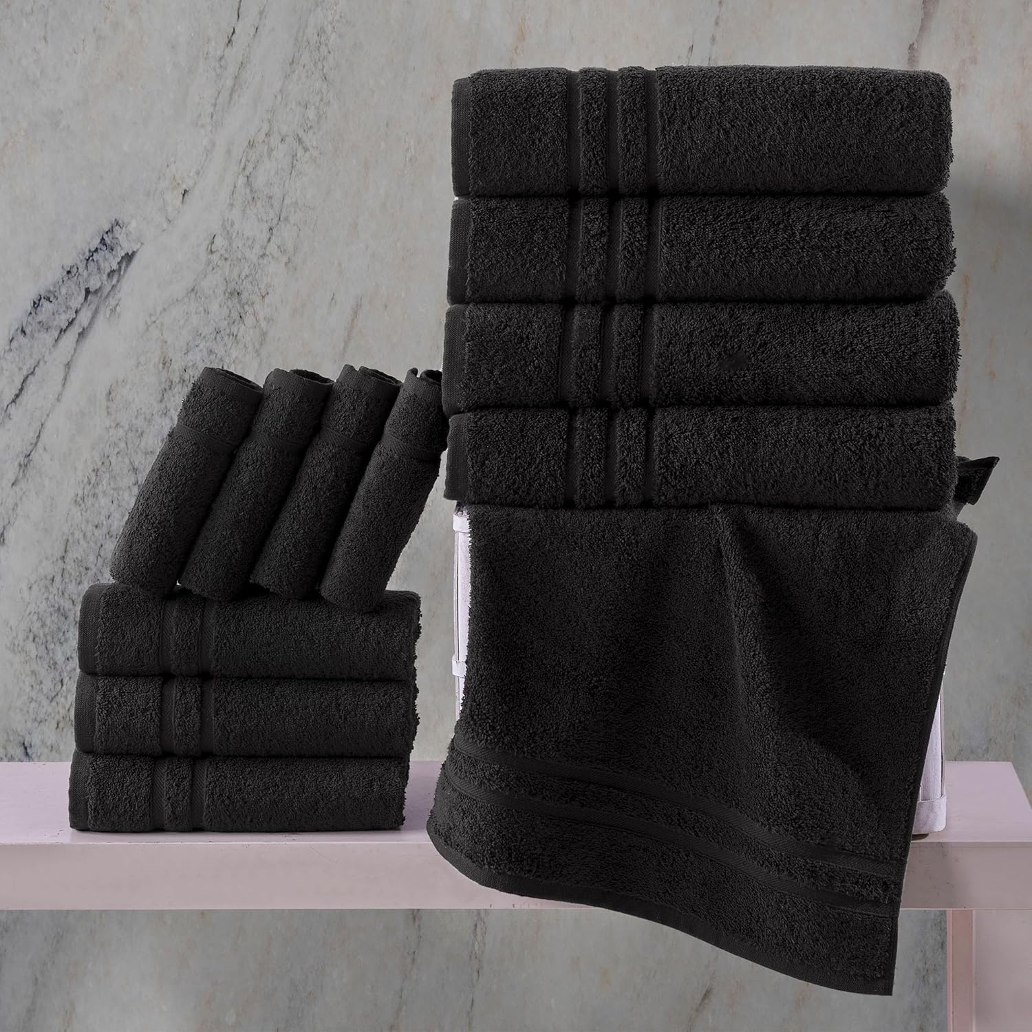 4-Piece Premium Cotton Bath Towels - Soft Durable and Luxurious