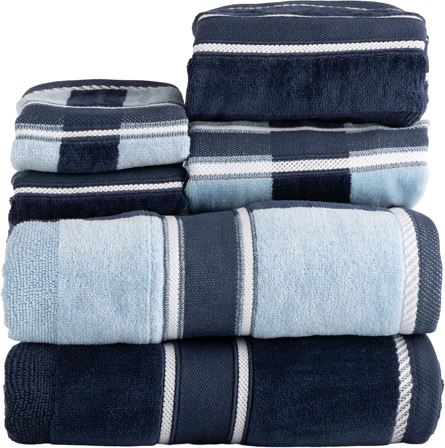 6-Piece Bath Towel Set 525 GSM - Navy - Soft Absorbent