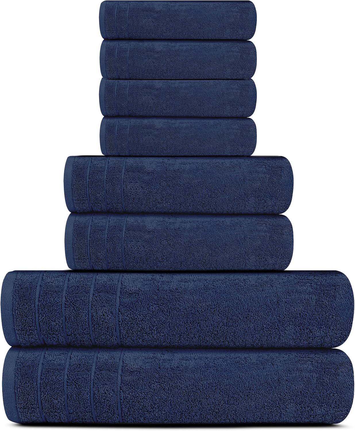 Tens Towels Pack of 8 Navy Set