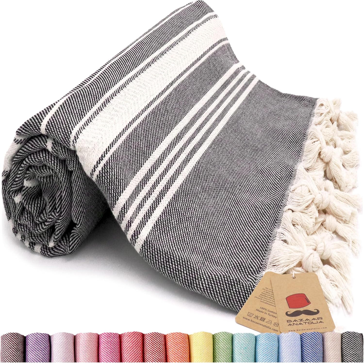 Oversized 71x39 Turkish Beach Towel - Soft Quick-Dry Sustainable