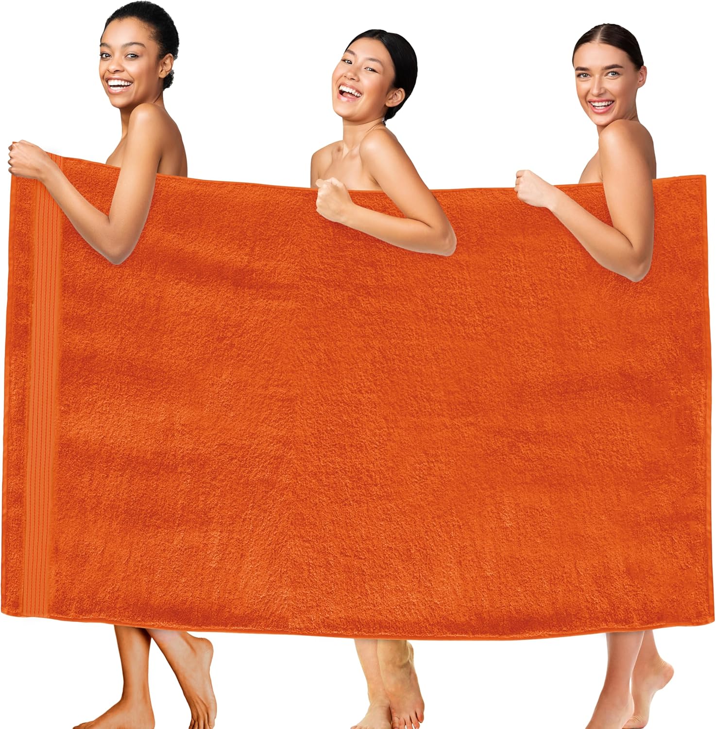 ElegantComfort Premium 40x80 Turkish Cotton Bath Sheet - Orange