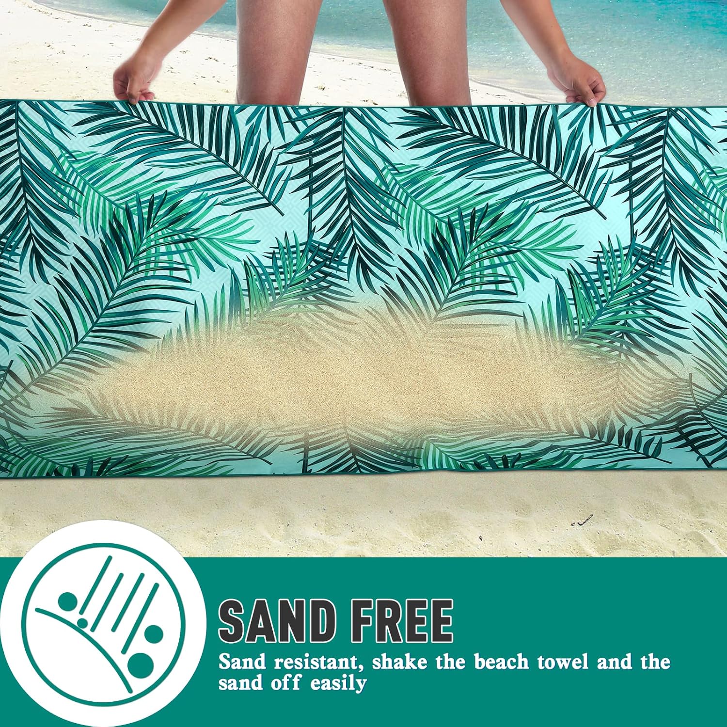 2 Pack Microfiber Beach TowelsQuick Dry Sand-Free 75x35