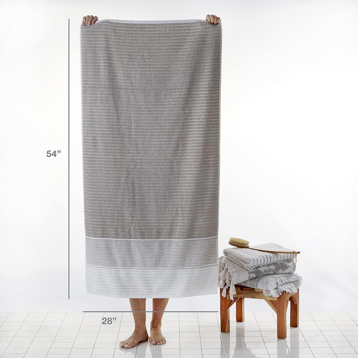 Sturdy 54x28 Taupe Bath Towel