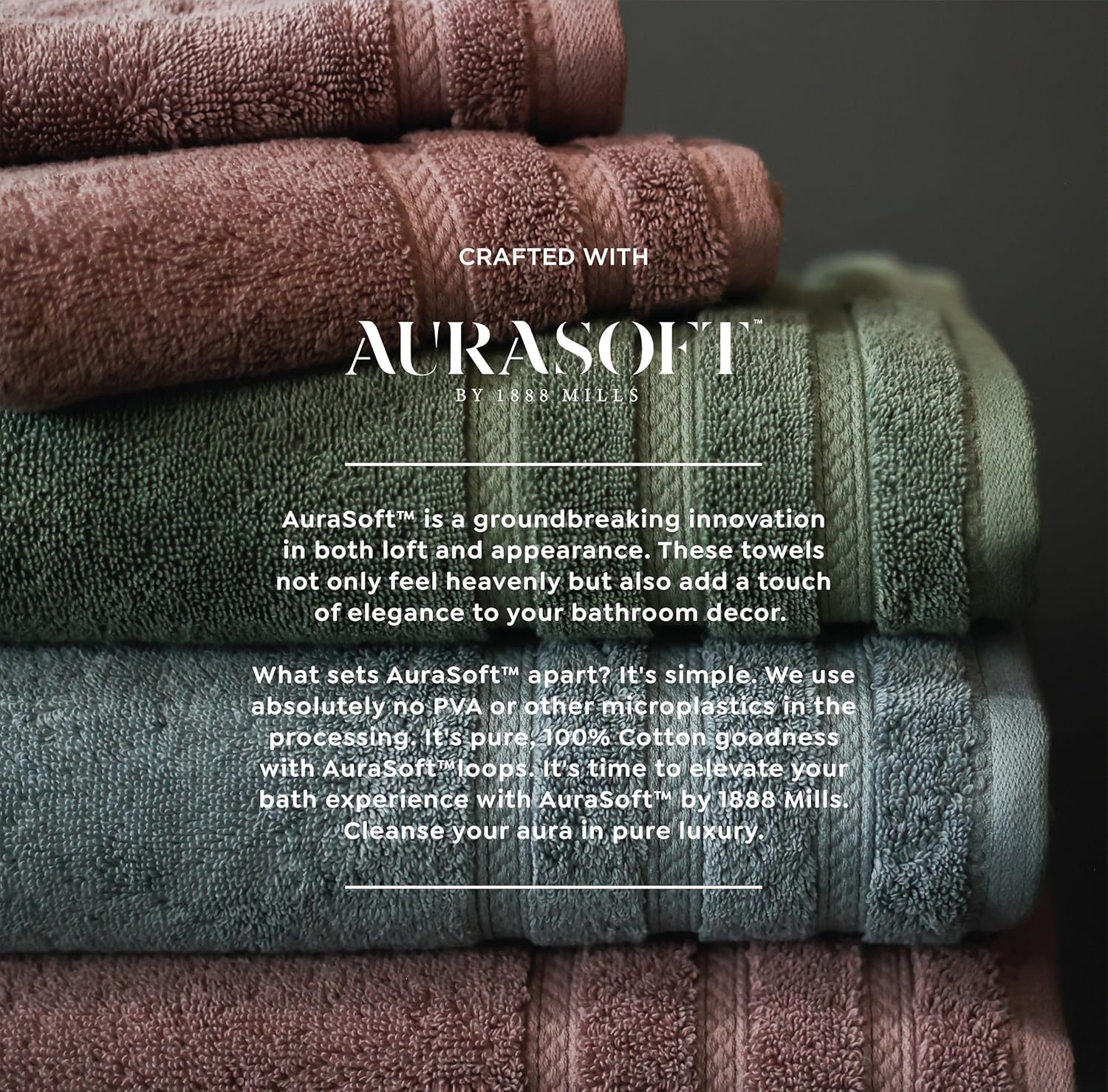 1888 Mills 6-Piece Cotton Towel Set Luxury Bath Towels