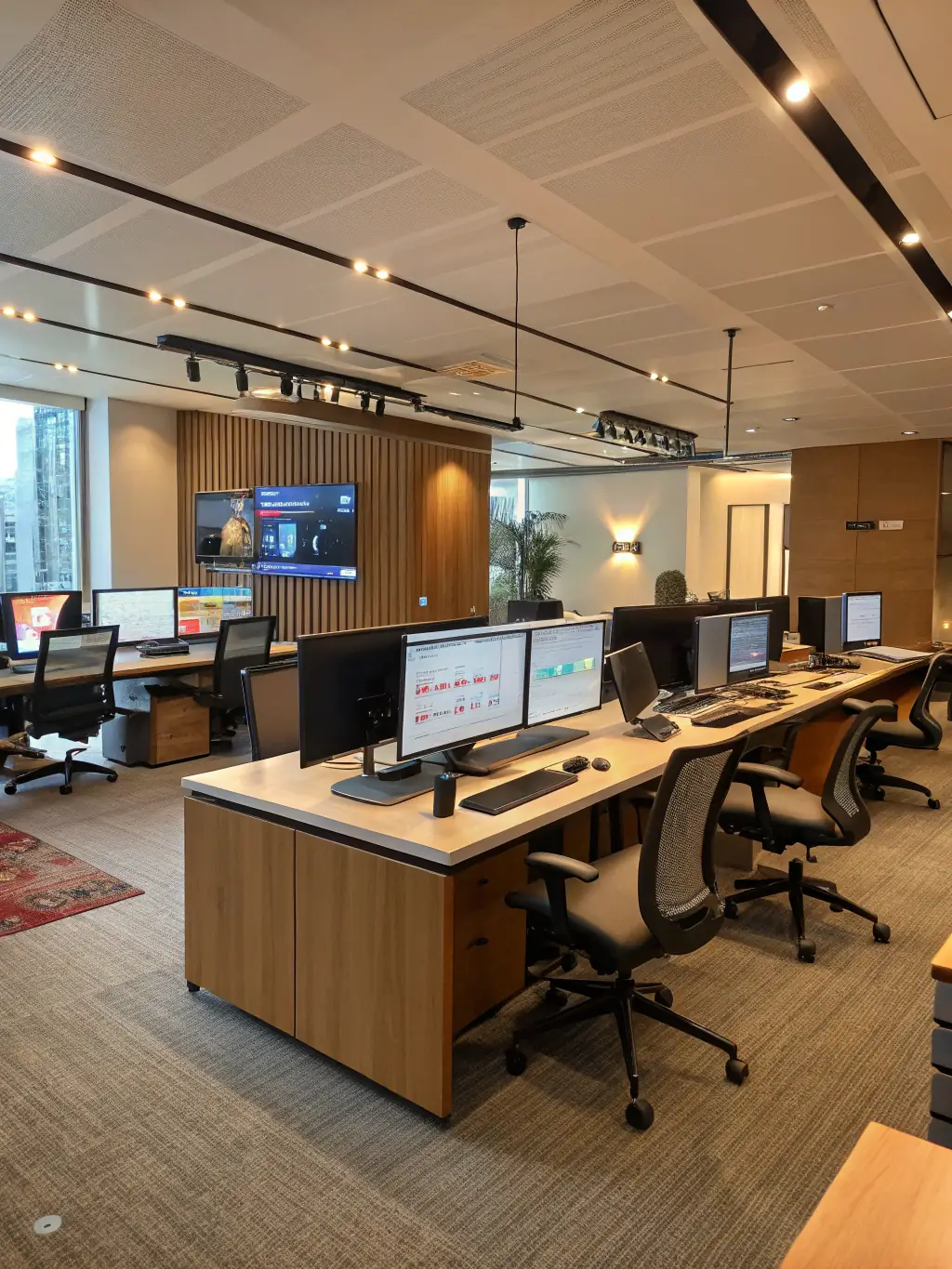 A modern office space with employees working on computers, representing Skyriver's commitment to providing innovative IT solutions for businesses.